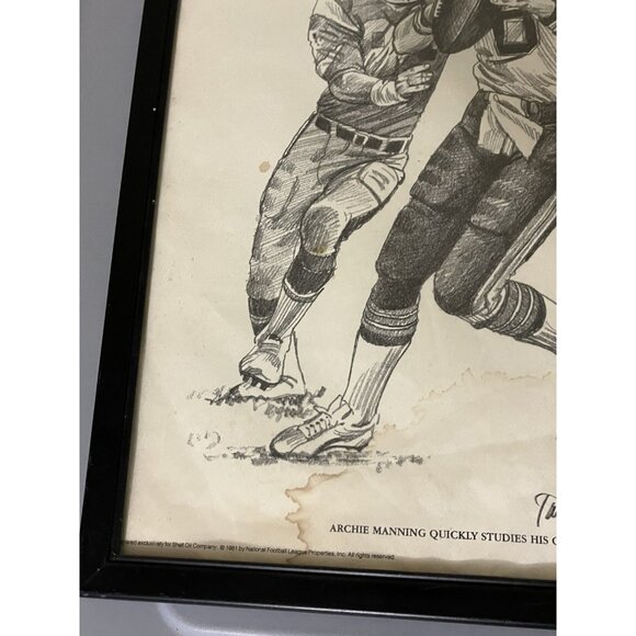 Vtg 1981 Archie Manning Autographed New Orleans Saints Framed Sharpie Signed - Picture 7 of 15